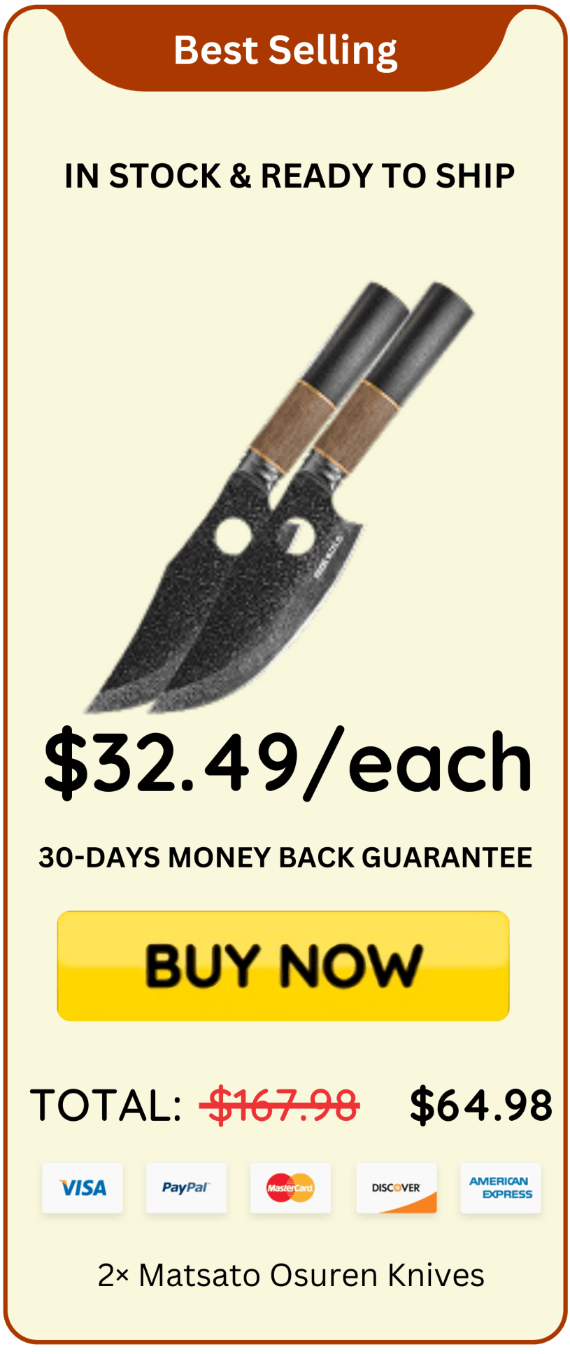 Matsato Osuren Chef Knife offer price 